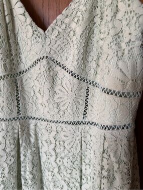 H&M Light Mint Green Lace Spaghetti Strap Maxi Dress